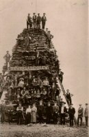 Teversal Colliery bonfire circa 1910 thought to be Coronation bonefire