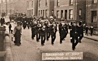 Birchwood St. John Ambulance & Scouts on parade on Birchwood Lane
