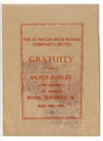Silver Jubilee of Accession of King George V - May 6th 1935 the Stanton Riddings Ironworks Employees received ten Shillings gratuity from the Company