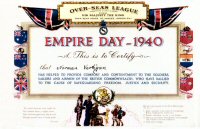 Empire Day Certificate presented to Norman Verigan
