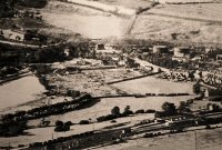 Aerial view of Pye Bridge, showing the Gas Works (centre right) and the railway station (bottom right). Dated 1946.