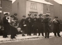 Somercotes Salvation Army Band on the Streets of Somercotes in the snow
