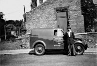Eric Donald Farnsworth Mr Farnsworth with new T & E Taylor Van, outside Angelo Works, Cemetery Road, Leabrooks