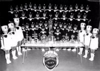 Somercotes Black Diamonds Band with their Trophy's in 1982