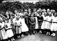 Somercotes Junior School Choir winning music contest at the Pavilion Matlock in 1958