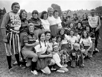 Dalkeith ladies football team September 1975. The two male Directors played as goalkeepers