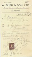 Receipt from W. Bush & Son Ltd. for removal of goods.