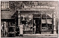 Early 1900's photograph of Booth Chemist and Post Office on Nottingham Road, Somercotes