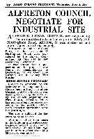 Newspaper Article, Alfreton Council negotiate for an Industrial Estate - June 1955
