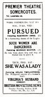 Newspaper advertisement for the Premier Theatre for the week commencing 13th May 1935.
