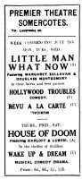 Newspaper advertisement for the Premier Theatre for the week commencing 15th July 1935.