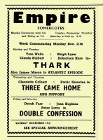 Magazine advertisement for the Empire Cinema at Somercotes for the 8th to 17th December 1950.