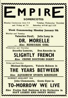 Newspaper Advertisement for the Somercotes Empire Cinema for the week 9th to the 15th January 1950.