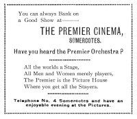 Magazine advertisement for the Premier Cinema at Somercotes 8th February 1927.