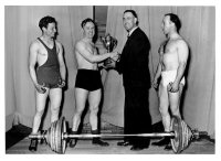 Presentation to members of Somercotes Weightlifting Club circa 1940's.