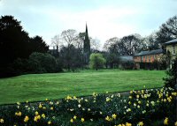 Riddings House and Gardens, looking towards Riddings Church, circa 1970's.