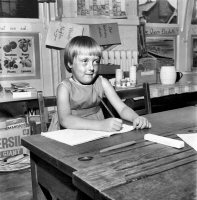Riddings girl, Jean Moore wins National Handwriting Competition 19th July 1967 (Ripley & Heanor Newspaper Photograph).