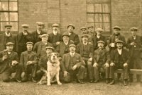 Early 1900's photograph of patrons at the Black Horse Lower Somercotes.