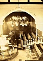 Early photograph of Birchwood Chapel taken from the upper gallery level looking towards the Chapel body.