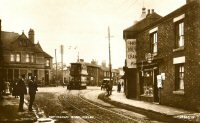 Tram aproaching Ripley on Nottingham Road