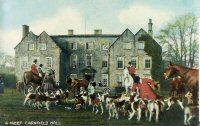 Carnfield Hall Fox Hunting meeting Postcard