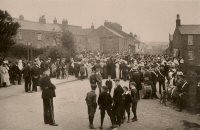 Parade Assembling at Crich near St. Mary's Church