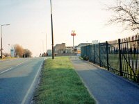 McDonald's with Aertex Factory behind entrance Road to Nix's Hill Industrial Estate at end of Fence