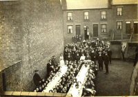 Quuens St, Somercotes 1918 Celebration on Queens Street for the end of WW I