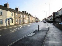 Somercotes, Nottingham Road. On the left hand side is Seely Terrace. The photograph dates from 2012.