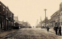 Somercotes Hill with the Market Place centre left, looking toward Nottingham Road. Dating from the early 1900s.