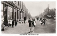 Somercotes, Nottingham Road. Nottingham Road, Somercotes, taken from the corner with Victoria Street. The photograph dates from the early 1900s.