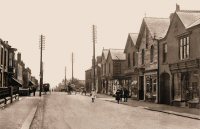 An early photograph of Nottingham Road, Somercotes. It dates from around 1913, the Electric Cinema on the right was opened in 1913.