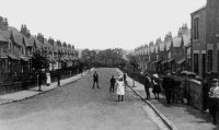 Langley Avenue, Somercotes. An early photograph before the construction of Wheatley Avenue at the bottom.