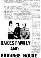Oakes Family - Newspaper Article circa 1979. The newspaper article provides a brief family history