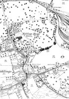 Map showing part of Riddings, Riddings House, Surrounding Land and Railway lines to the Ironworks