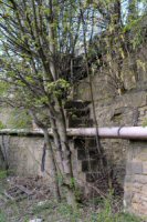 The original wall above which the tramlines ran are still in situation with these steps leading up to the old tramway