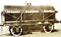 A photograph of a Kempson's Sulphuric Acid Tanker belonging to the Midland Acid Co, Pye Bridge