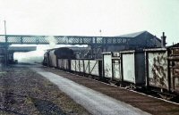 A goods train passing through Pye Bridge Station, date not known