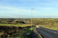 Looking down Jubilee Hill - Former Iron-works site in the trees 2014