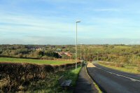 Looking down Jubilee Hill - Former Iron-works site in the trees 2014