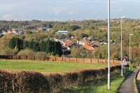 Looking from Jubilee Hill towards the former Ironworks site and Pye Bridge, 2014. The former Riddings Ironworks Site is now the Pye Bridge Industrial Estate