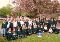 Somerlea Park Junior School pupils burying of the time capsule, 2013