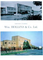 Front cover of a brochure for Derbyshire Enterprise showing the William Hollins & Co. Ltd, Aertex factory at Somercotes. The two photographs date from the 1950s (top) and 2000s (bottom).
