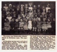 A newspaper report on Somercotes Infants School, Sleetmoor Lane. The photograph dates from 1922.