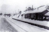 Pye Hill & Somercotes Station Snow on the Line - no trains running today