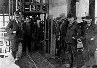 Cotes Park Colliery Pit Top men returning from shift underground 1925