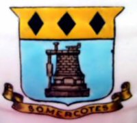 Motif that appeared on a porcelain Army water Bottle it is believed that the centre motif represents a Blast furnace linking it to the Ironworks