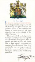 Victory Day Certificate sent to all school children to celebrate the end of the war by the King