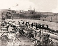 Pictured are Thomas Haden Oakes, Charles Oakes and James Oakes at their clay extraction works.