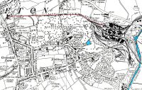 Map of Riddings marked is the tramway between Riddings Ironworks and Riddings windmills